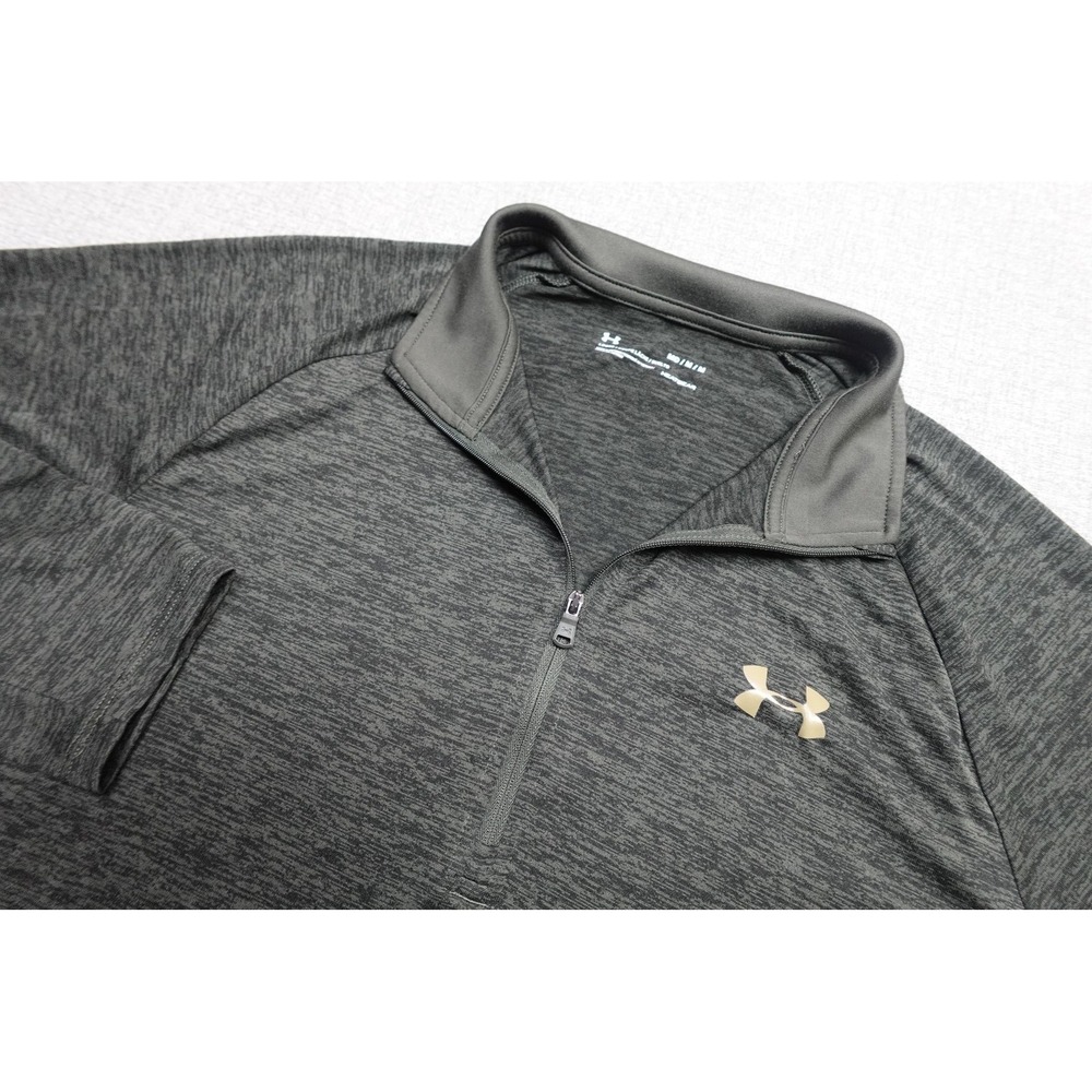Under Armour HeatGear Quarter Zip Pullover Mens Medium Gray Long Sleeve Training